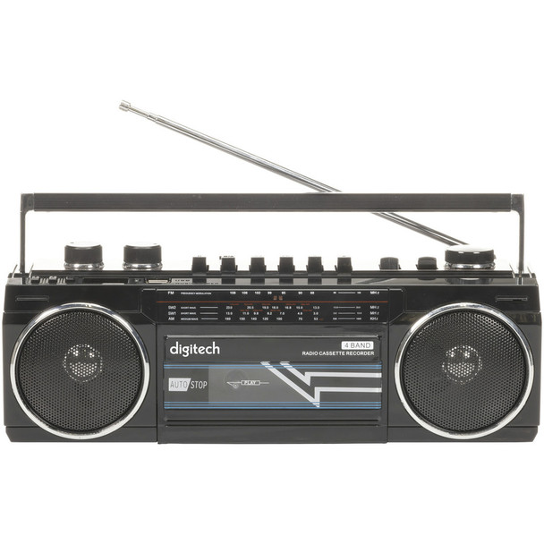 DIGITECH Boom Box with Cassette, Bluetooth and AM/FM Radio