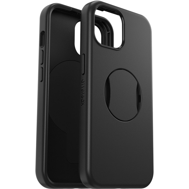 OtterBox OtterGrip Symmetry MagSafe Apple iPhone 15 Plus (6.7') Case Black - (77-93152), Antimicrobial,DROP+ 3X Military Standard,Integrated Grip