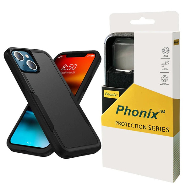 Phonix Apple iPhone 15 (6.1') Armor Rugged Case Black - Military-Grade Drop Protection, Enhanced Camera & Screen Protection