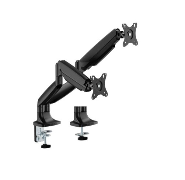 Brateck LDT82-C024-BK DUAL SCREEN HEAVY-DUTY GAS SPRING MONITOR ARM For most 17'~35' Monitors, Matte Black(New)