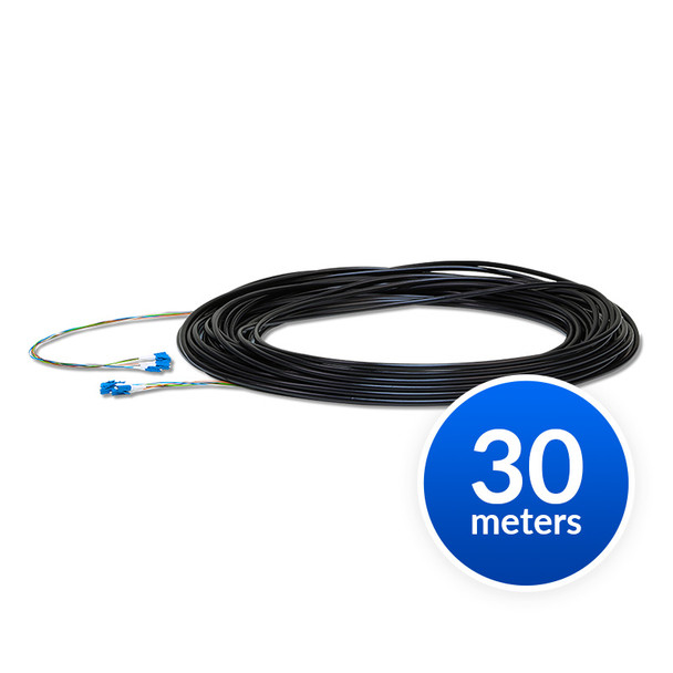 Ubiquiti Single-Mode Lightweight Fiber Cable, Lenth 30m, Outdoor Jacket, Kevlar Yarn For Added Tensile Strength,  Weatherproof Tape,  Incl 2Yr Warr