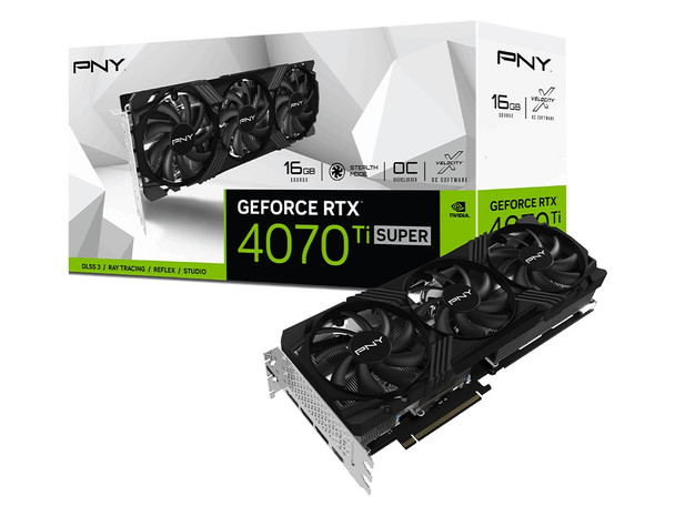 PNY GeForce RTX 4070 Ti SUPER 16GB VERTO Overclocked Triple Fan  DLSS 3