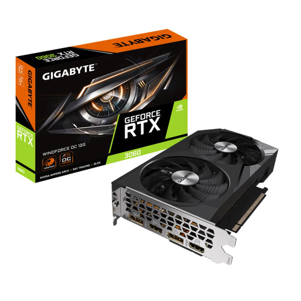 Gigabyte nVidia GeForce RTX 3060 GAMING OC 12G 2.0 GDDR6 Video Card, 1807 MHz PCI-E 4.0, 2x DP 1.4a, 2x HDMI 2.1