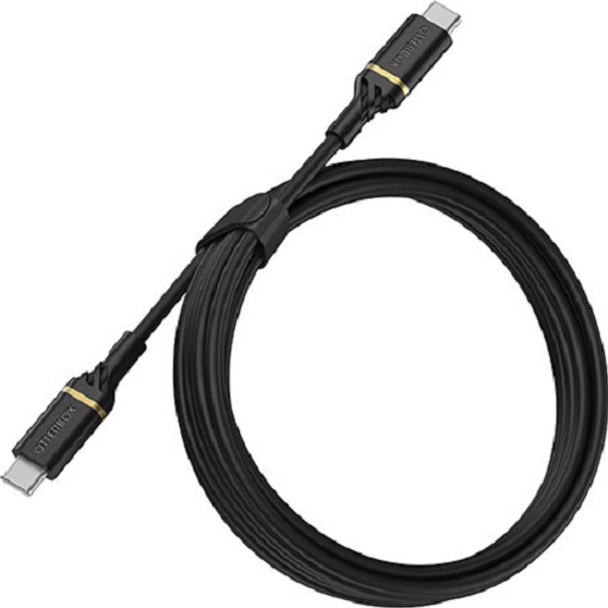 OtterBox USB-C to USB-C (2.0) PD Fast Charge Cable (2M) - Black (78-52670),3 AMPS (60W),Samsung Galaxy,Apple iPhone,iPad,MacBook,Google,OPPO,Nokia