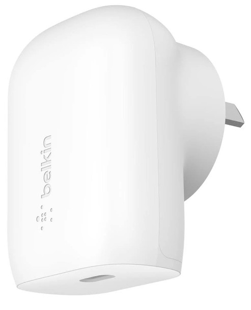 Belkin BoostCharge USB-C PD 3.0 PPS Wall Charger 30W - White(WCA005auWH),Dynamic Power Delivery,Compact, Fast & Travel Ready,Slim and Flat Design,2YR