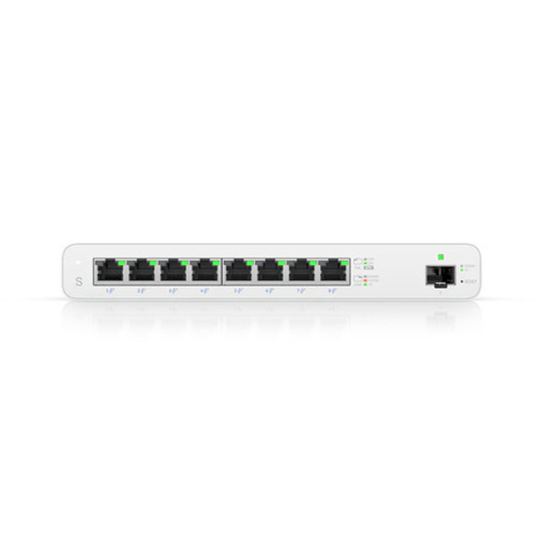 Ubiquiti UISP Switch, 8-Port GbE Switch w/ 27V Passive PoE, For MicroPoP Applications, 110W PoE Budget, Fanless, Layer 2 Switching, Incl 2Yr Warr