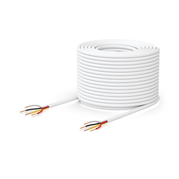 Ubiquiti Door Lock Relay Cable, 500-foot (152.4 m) Spool of Two-pair, low-voltage Cable, 36V DC, Solid bare copper,White, Incl 2Yr Warr