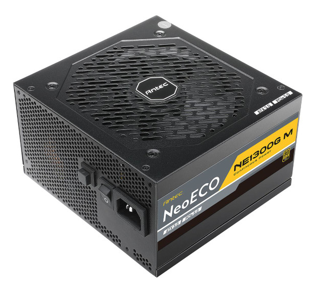 Antec NE 1300w 80+ Gold, Fully-Modular, ATX 3.0, PCI-E 5.0, 12CM FDB Fan, Japanese Caps, Compact ATX Silent Server Grade Power Supply, PSU, 10 wty