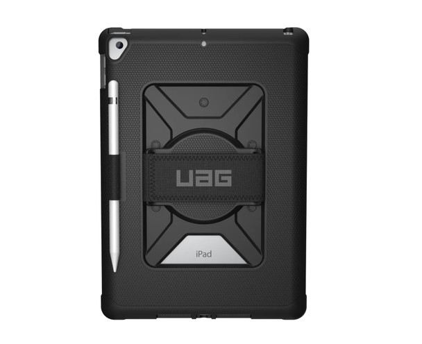 UAG Metropolis Apple iPad (10.2') (9th/8th/7th Gen) with Handstrap Case - Black (12191LB14040), DROP+ Military Standard, Pencil Holder