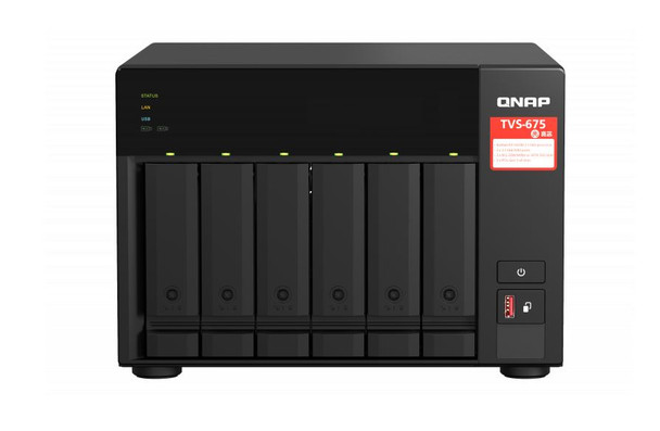 QNAP TVS-675-8G 6 Bay NAS ZhaoXin KX-U6580 8-core 2.5GHz 8G DDR4 Hot-swappable 2xM.2 2280 PCIe Gen 3 x1 2 x2.5GbE WOL 2xPCle Gen 2xUSB3.2 3yr wty