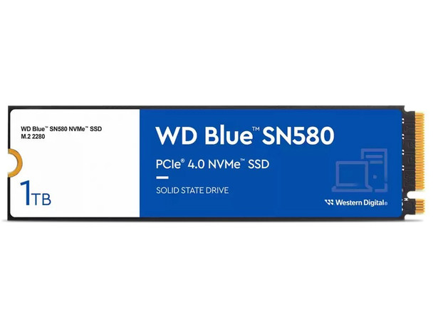 Western Digital WDS100T3B0E WD Blue SN580 NVMe™ SSD  1TB M.2 2280 PCIe Gen4 x4   5-Year Limited Warranty