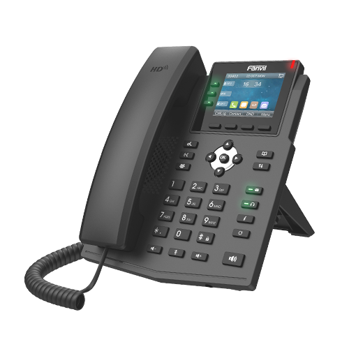 Fanvil X3U Pro Enterprise IP Phone - 2.8' Colour Screen, 3 Lines, No DSS Buttons, Dual Gigabit NIC, HD Audio Quality, 6 SIP Lines, PoE