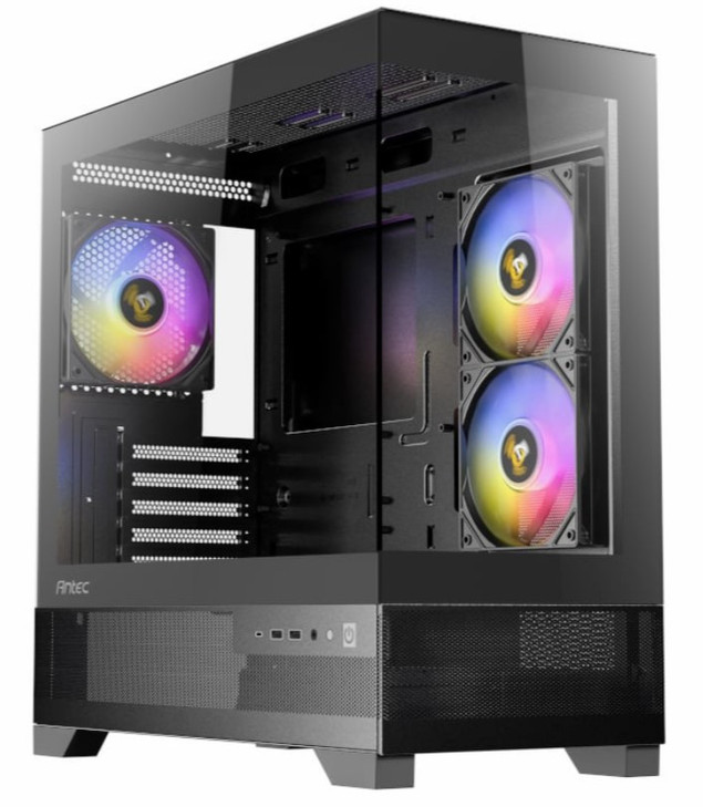 Antec CX500M RGB Seamless  mATX, ITX, USB-C, Up to 6 Fans. 3 x RGB included (2x Front Right, 1 x Rear). Gaming Case
