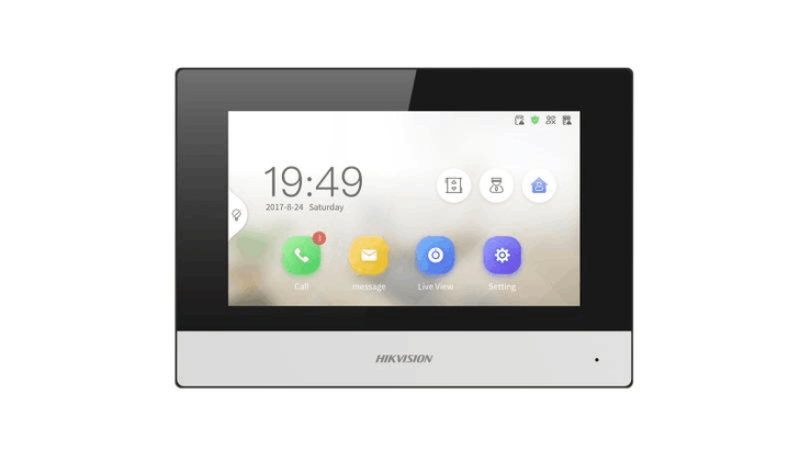 HIKVISION INTERCOM KH6320Y-WTE2 G2 2WIRE INDOOR STATION, 7"TOUCH, MICRO SD, WIFI, 2YR