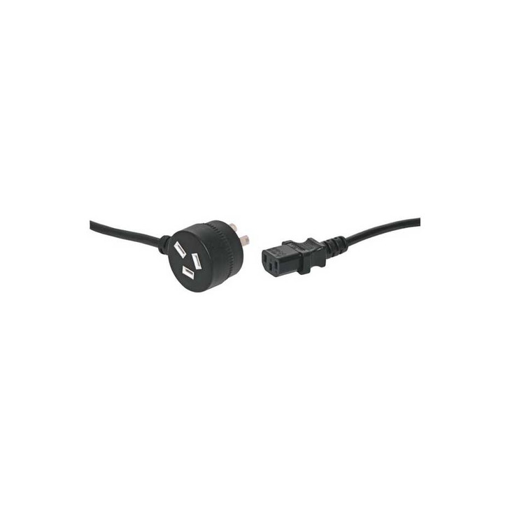 POWERTRAN 10m 3 Pin Piggyback to IEC C13 Black Extension Lead