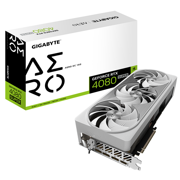 GIGABYTE Nvidia GeForce RTX 4080 SUPER AERO OC 16G GDDR6X 256bit/2595MHz/PCI-E 4.0/Max Res 7680x4320/3x DP 1.4a & 1x HDMI 2.1a