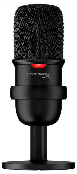 HP HyperX SoloCast - USB Microphone (Black), Flexible, adjustable stand, Tap-to-Mute Sensor with LED status indicator, Cardioid polar pattern
