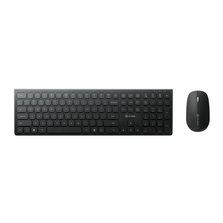 Alogic Echelon USB-C Rechargeable Bluetooth Full Size Keyboard for US Win (Black) + Mouse Combo