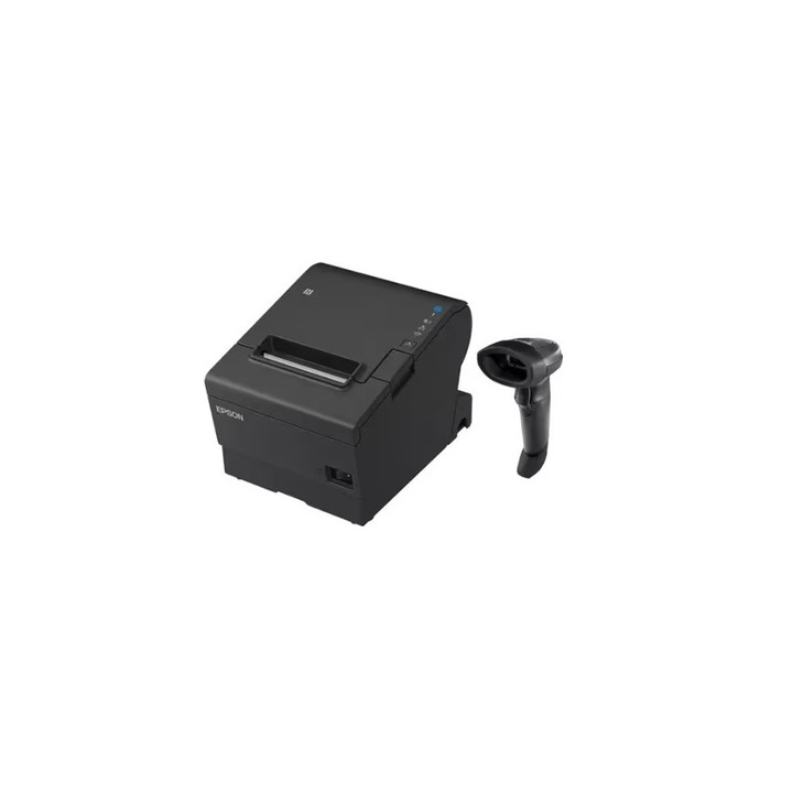 Epson TM-T88VII-612 Desktop Direct Thermal Printer + Zebra LI2208 Black