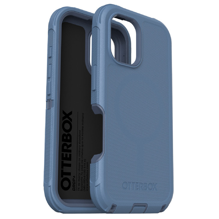 OtterBox Defender MagSafe Apple iPhone 16 Pro (6.3') Case Baby Blue Jeans - (77-95971), DROP+ 7X Military Standard,Tri-Layer,Port Covers