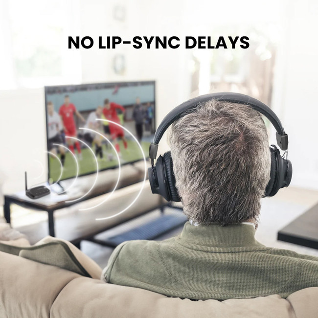 Avantree HT5009 Plus Wireless Headphones for TV with Charging Dock