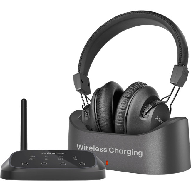 Avantree HT5009 Plus Wireless Headphones for TV with Charging Dock