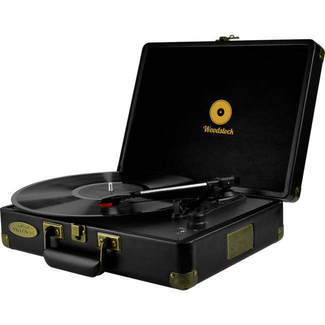 mbeat MBTR89BLK WOODSTOCK RETRO TURNTABLE BLACK / SPEAKERS