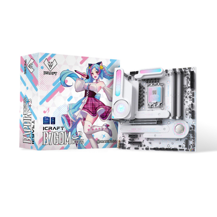 MAXSUN iCraft B760M CROSS/INTEL B760 LGA1700/MATX/4x DDR5, Max192GB/3x M.2
