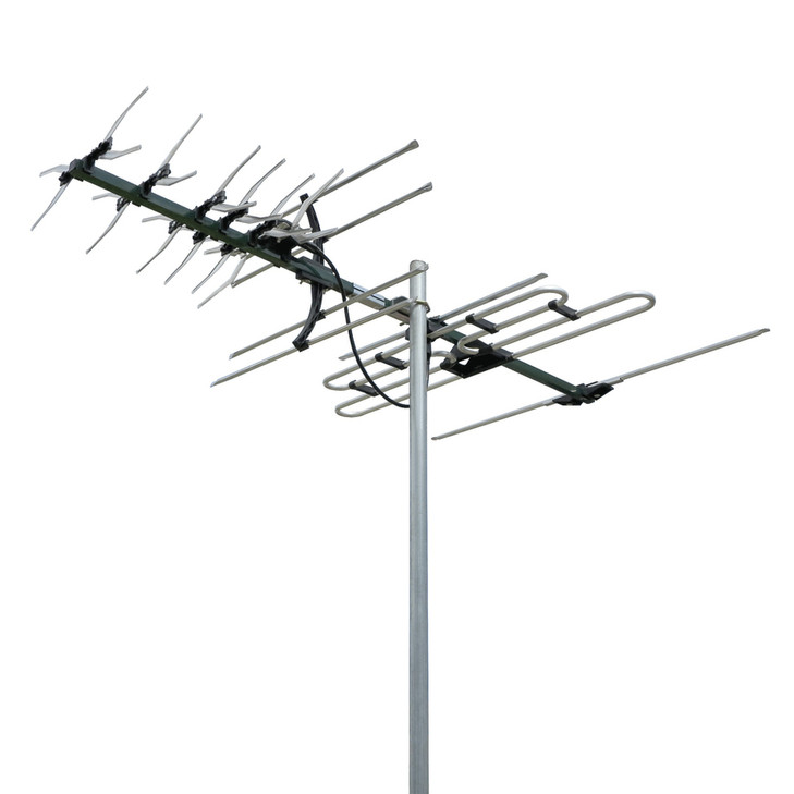 Digimatch VHF/UHF X-type Colinear 27 Element Receives Band 3, 4, and 5 (Channel 6-12 and 28-46)
