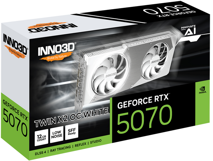 INNO3D nVidia GeForce RTX 5070 TWIN X2 OC White 12GB GDDR7 Graphics Card
