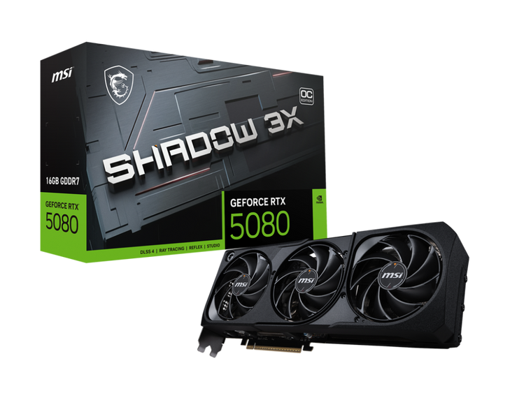 MSI GeForce RTX 5080 RTX5080 16G SHADOW 3X OC Graphics Card