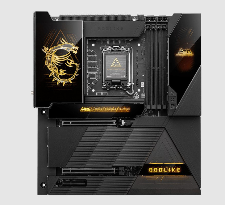 MSI MEG Z890 GODLIKE, INTEL Z890, 4x DDR5 256GB, 2x PCI-E x16 slot, 1x PCI-E x4, 8x M.2, 4x USB 2.0 , 7x USB C, Intel® Killer™ BE1750x Wi-Fi 7