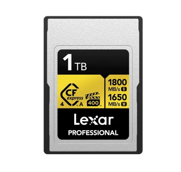 Lexar Professional GOLD CFexpress™ 4.0 Type A Card 1TB -- Cfexpress 4.0 Type A Professional Gold Series, up to 1800MB/s read, 1650MB/s write