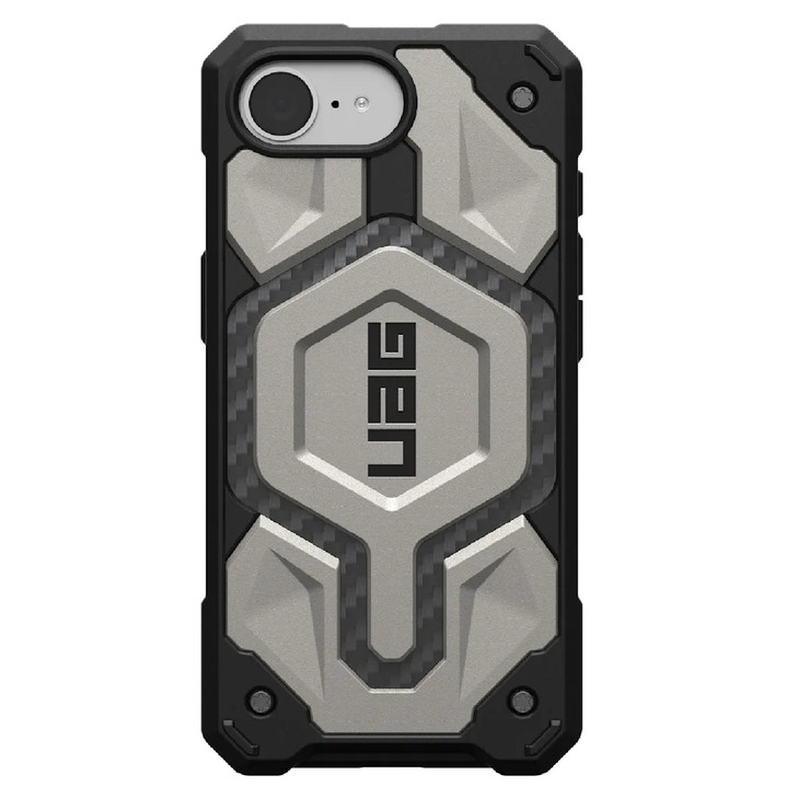 UAG Monarch Pro iPhone 16E (6.1') Rugged Case - Titanium (114497113636), 25ft. Drop Protection,5X Military Drop-Test,Built-in Magnet,10 Years Warranty