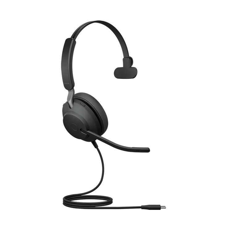 Jabra Evolve2 40 SE Wired USB-C UC Mono Headset, 360° BusyLight, Noise Isolationg Ear Cushions, 2Yr Warranty, Plug-and-play, 3-Microphone Technology