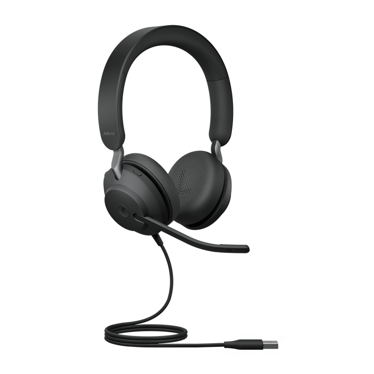 Jabra Evolve2 40 SE Wired USB-A MS Stereo Headset, 360° BusyLight, Noise Isolationg Ear Cushions, 2Yr Warranty, Plug-and-play, 3-Microphone Technology