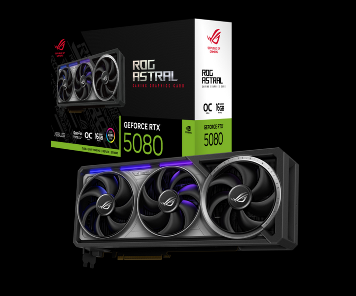 ASUS nVidia GeForce ROG ASTRAL RTX 5080 GAMING GDDR7 OC Edition GDDR7 Graphics Card