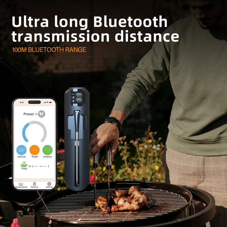 Wireless Bluetooth BBQ Probe Meat Thermometer