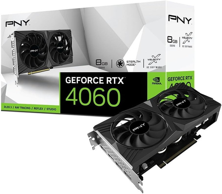 PNY GeForce RTX™ 4060 8GB VERTO™ Dual Fan DLSS 3 GMR4060E4J8DT2AKTB1 (Bulk)