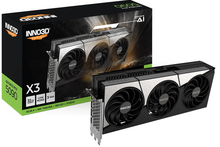 INNO3D nVidia GeForce RTX 5090 X3 32GB GDDR7 2407MHz Boost Clock, RAM 28 Gbps, 3x DP, 1xHDMI 333x137x60mm (3-slot)