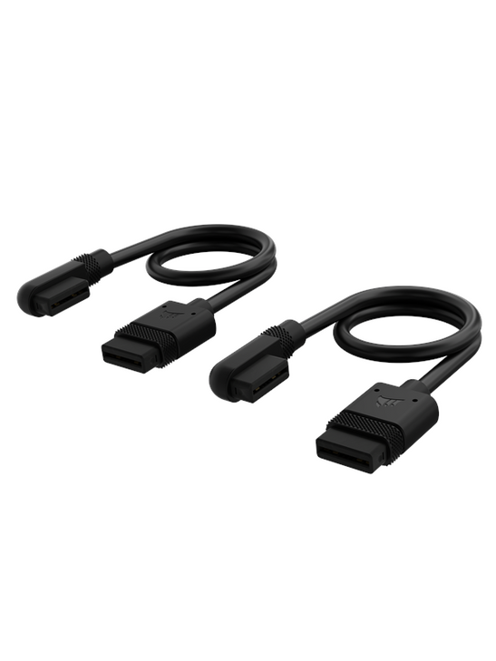 Corsair iCUE LINK Cable, 2x 200mm with Straight/Slim 90° connectors, Black