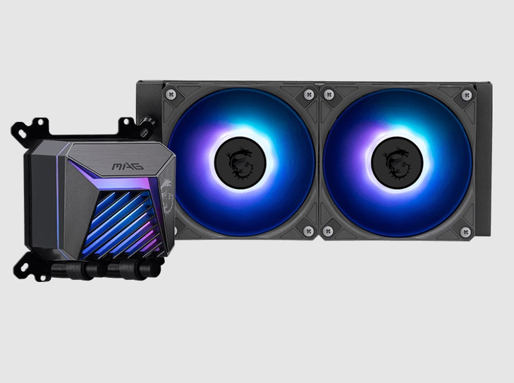 MSI MAG CORELIQUID A15 240, 2 fans, Rifle Bearing, 500~2050 ± 150 RPM, AM5 / AM4, 71.23 x 69.47 x 75.05 mm 3y warranty