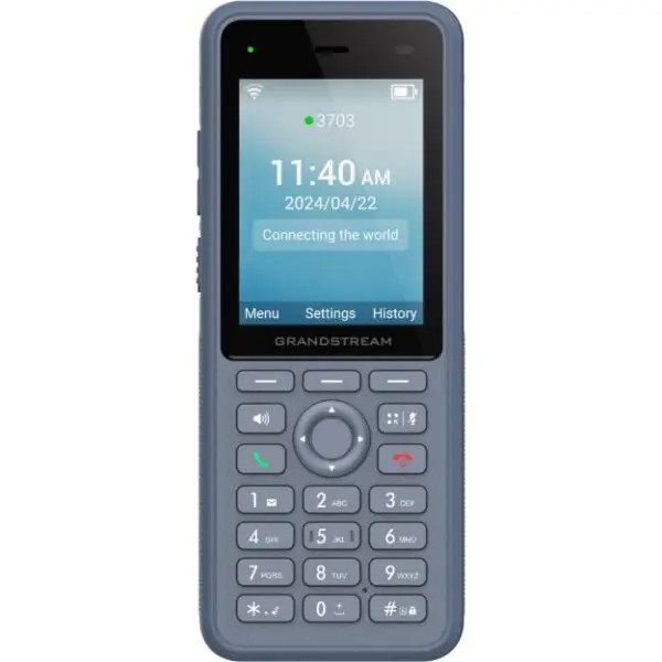 Grandstream WP836 Cordless Wi-Fi IP Phone, 3 SIP accounts, 3 lines, 4 conferences, HD voice, Bluetooth, 10 hour talk time