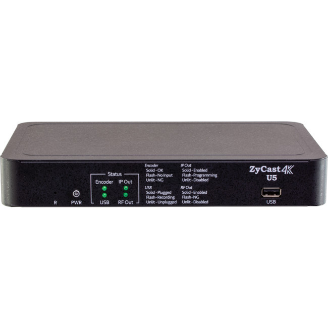 ZyCast U5 Single Channel 4K HEVC Modulator and IP Streamer SRT Streaming Recorder RTSP UDP RTP Multicast
