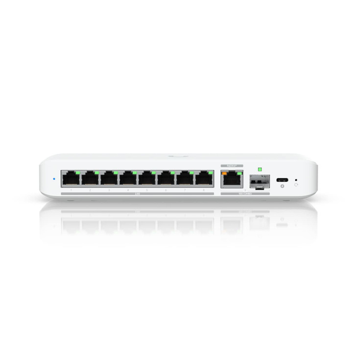 Ubiquiti Flex 2.5G, Flexible, 8-port 2.5 GbE Switch,10 GbE RJ45/SFP+ Combination Uplink Port, Powered With USB-C /PoE+ adapter,