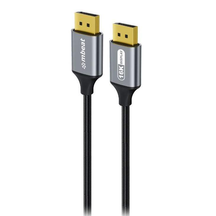 mbeat Tough Link 1.8m 16K DP to DP Cable - Space Grey 40Gbps 180cm √ó 2.2cm √ó 1.10cm