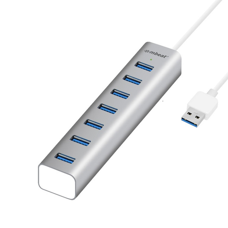 mbeat¬Æ 7-Port USB 3.0 Powered Hub - USB 2.0/1.1/Aluminium Slim Design Hub with Fast Data Speeds (5Gbps) Power Delivery for PC and MAC devices Weight: