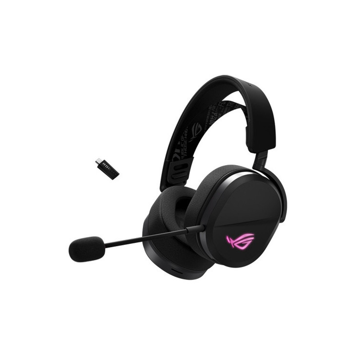 ASUS ROG Pelta Wireless Gaming Headset BT, ROG SpeedNova 2.4GHz, USB-C, Lightweight 309g, 50mm ROG Titanium-Plated Drivers, 10mm Super-Wideband Mic, 60HR Battery, For PC, Switch, PS5- Black