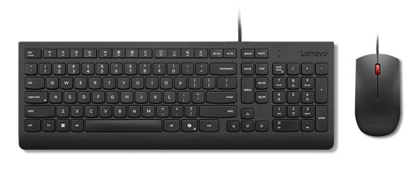 Lenovo Universal Wired USB Keyboard Mouse Combo Adjustable Tilt Leg Spill Resistant Copilot Keyboard 1600 DPI Optical Sensor Mouse Plug & Play 1.8m