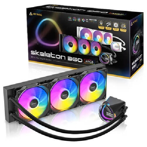 Antec Skeleton 360 ARGB, All-in-One Liquid Cooler, 360mm, PWM ARGB fans, 2000RPM, 72.29CFM, ≤32dB, Intel/AMD support, aluminum radiator, 3Y warranty